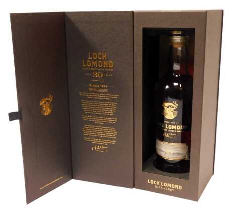 Loch Lomond Single Malt Scotch Whisky, aged thirty years, 47% vol, 70cl, boxed.