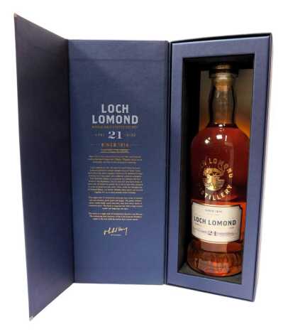 Loch Lomond Single Malt Scotch Whisky, aged twenty one years, 46% vol, 70cl, boxed.