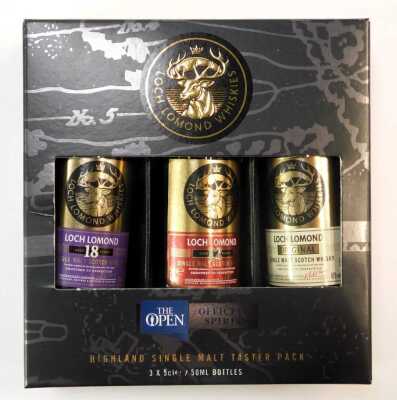 A group of Whisky miniatures, including Abhainn, Deary, The Balvenie, MacDonalds's Glencoe, etc, (10), boxed, together with a three box set of Loch Lomond Whisky. - 4