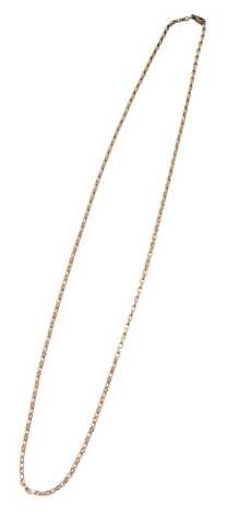 A 9ct gold flattened curb neck chain, 70cm long, 14.4g.