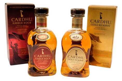 Cardhu Single Malt Scotch Whisky, comprising Amber Rock Double Matured, 40% vol, 70cl, and Gold Reserve Cask Selection, 40% vol, 70cl, boxed. (2)