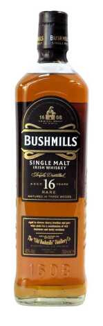 Bushmills SIngle Malt Irish Whiskey, aged sixteen years, triple distilled, 40% vol, 70cl.