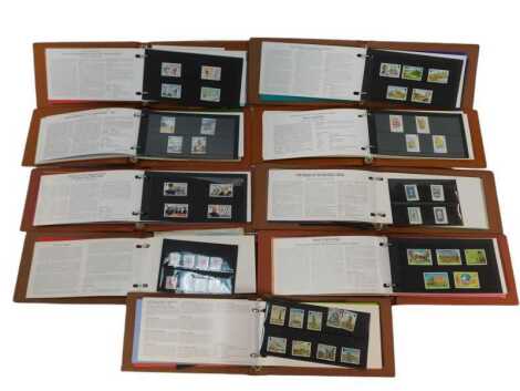 Nine Isle of Man Post Office Authority stamp albums, to include Fisherman's Year 1981, Wildlife Conservation Christmas 1980, Christmas 1985, etc.