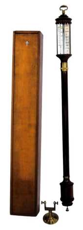 A Mr Blacks Classical mahogany cased ship's barometer, 93cm high, with instruction manual, wooden case and brass gimbel.