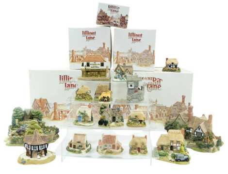 A group of Lilliput Lane, to include River View, Leonora's Secret, Little Lupins and Fisherman's Rest, etc, boxed.