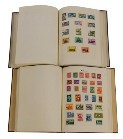 Philately. A collection of world stamps, for China, Bulgaria, Belgium, and the Continent, various Mauritius and Romanian stamps, enclosed in two albums.