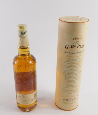 A bottle of the Glen Peel single malt Scotch whisky, 1990 edition, bottle number 03970, 70cl, with tube case. - 2