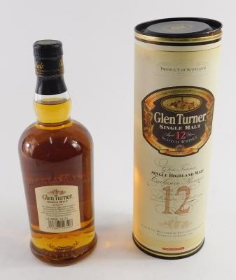 A bottle of Glen Turner single malt Scotch whisky, aged twelve years, 70cl, with outer tube case. - 2