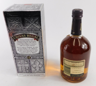 A bottle of Chivas Regal, blended Scotch whisky, aged twelve years, 1ltr, with box. - 2