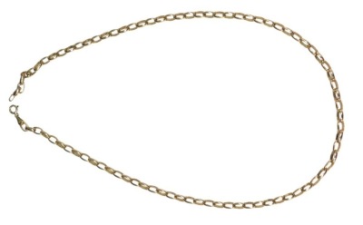 A 9ct gold plain oval link necklace, hallmarked, 50cm, 6.0g.