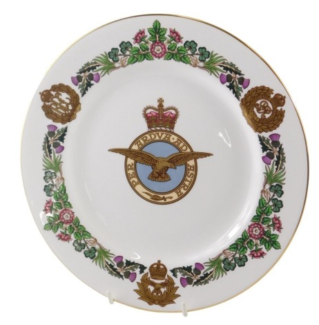 A Spode Royal Air Force commemorative plate, 1918-1968, number 2184/5000, boxed with certificate.