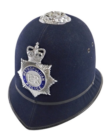 A Cromwell Metropolitan police beat duty helmet, made by Helmets Limited Wheathampstead.