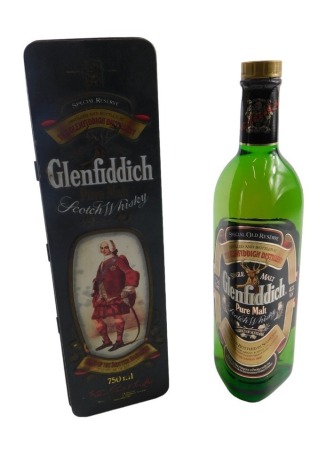 A bottle of Glenfiddich single malt Scotch whisky, 750ml, in original presentation tin.