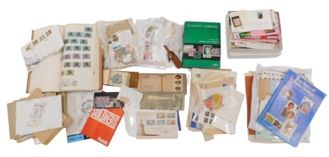 Philately. Various, including first day covers, Entires magazines, loose stamps, album containing mainly decimal commemoratives, etc. (3 boxes and 1 bag)