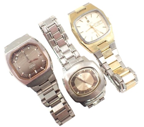 Three Zenith 1980s and later wristwatches, comprising two Defy, and a Port Royale, each in stainless steel. (3)