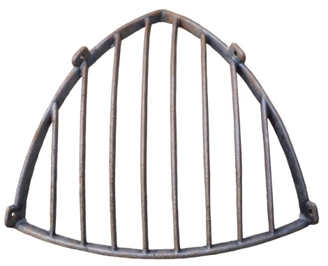 A cast wall mounted hay basket, 65cm high, 58cm wide.