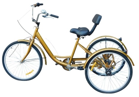 A tricycle, gold painted (AF). VAT is payable on the hammer price of this lot