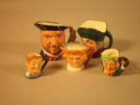 Five Royal Doulton character jugs