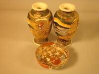 Three items of Japanese Satsuma type ware