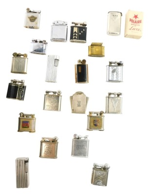 Twenty French tack seal pocket lighters, to include GE Mardini, Bruvettes, Vulcano, and others, in fitted display case.