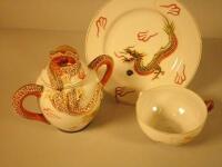 An early 20thC Japanese eggshell porcelain type part tea service