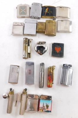 Withdrawn pre-sale. A group of assorted pocket lighters, to include Thorens, enamelled case lighters, Nova, Caranite, and others, some boxed in display case. (20) - 2