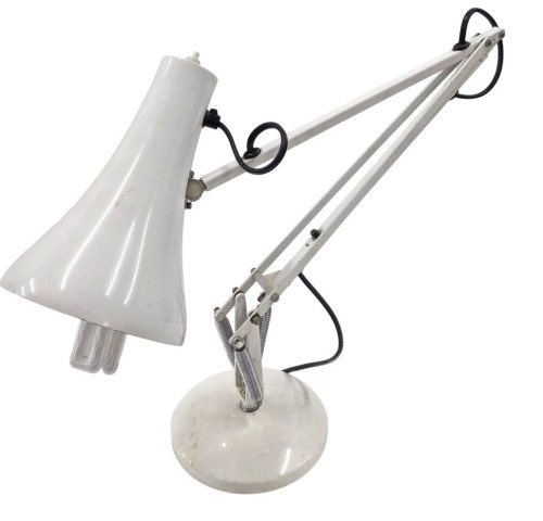 An anglepoise desk lamp, on white finish, 90cm high.