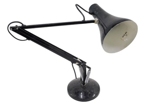 An anglepoise desk lamp, on black finish, 90cm high.