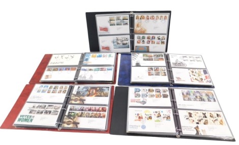 Five albums of first day covers, 1990s onwards, to include Olympics, Doctor Who, Jane Austen, A Dinosaur's Christmas, and others, enclosed in five albums. (5)