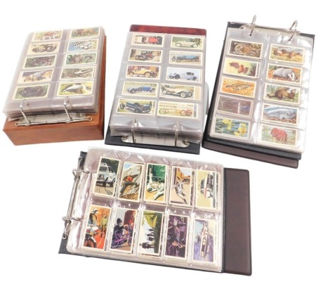 Four albums of cigarette and tea cards, to include brooke bond, wild flowers, butterflies, vintage classics, household hints, black cat, cricketers, and others. (4 albums)