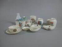 Various items of crested china