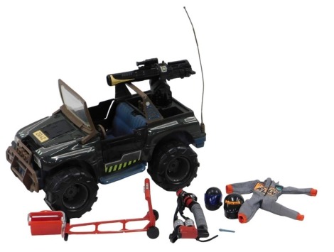 An Action Man Jeep, and various accessories.