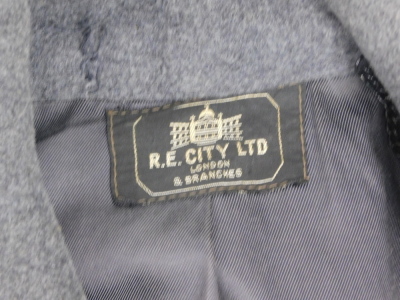 An RE City Ltd grey Royal Airforce woollen great coat, with Crombie of Aberdeen label, and other RAF uniforms, including another RAF uniform with trousers and cap, dinner dress suit, and a Harris tweed jacket. - 5