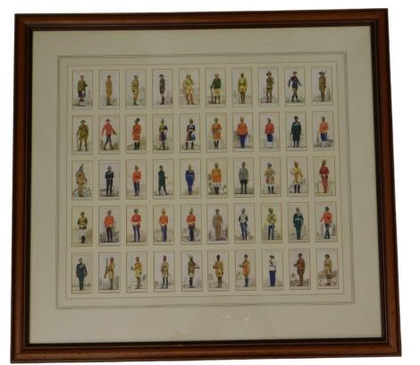 Player's Cigarette Cards, featuring Military Uniforms of the British Empire, framed.