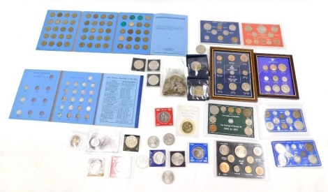 Various pre-decimal coinage, collector's crowns, three pence pieces, Farewell to the SD System coin pack, coins of Great Britain 1920, 1937, and 1943, and others. (1 tray)