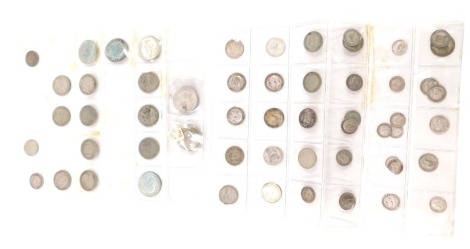 Pre-decimal coinage, comprising a collection of two shillings, half crowns for 1935 and 1956, various one shillings, six pence pieces, etc.