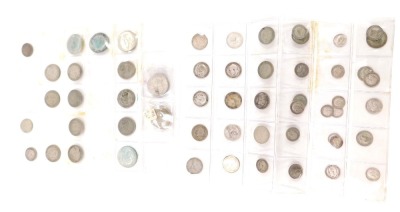 Pre-decimal coinage, comprising a collection of two shillings, half crowns for 1935 and 1956, various one shillings, six pence pieces, etc.