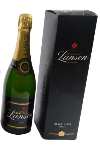 A bottle of Lanson Champagne.