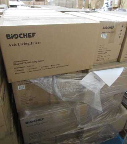 A pallet of BioChef Axis Living juicers. (C.36)