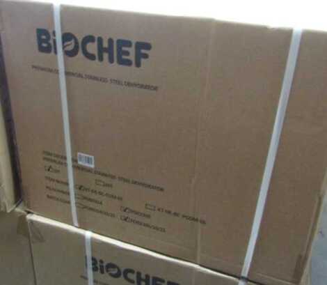 A BioChef Premium stainless steel dehydrator 63.5 x 48.5 x 49.5.