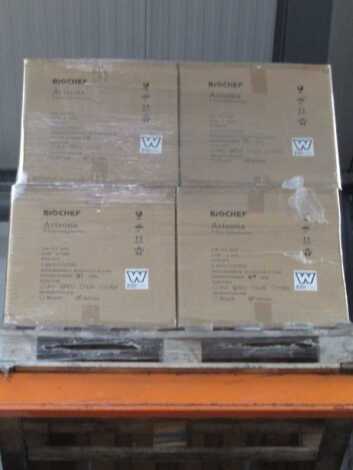 A pallet of BioChef Arizona 8 Tray dehydrators. (12-UK white)