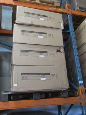 A pallet of four AbodeFit WS810 treadmills. (boxed)