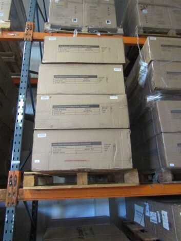 A pallet of four AbodeFit WS810 treadmills. (boxed)