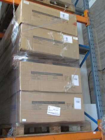 A pallet of four AbodeFit WS810 treadmills. (boxed)