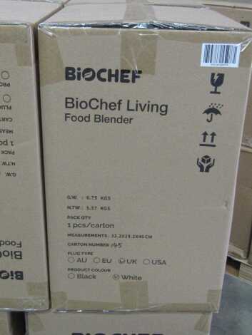 A BioChef Living Food blender. (UK white)