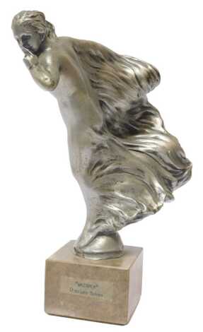 After Sykes. A ceramic statue marked Whisper by Charles Sykes, mounted on granite base, 20cm high.