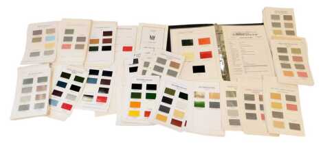 Railway colour enamels, each mounted on card, to include London North and Eastern Railway, Midland Railway, etc. (1 box and folder of livery data sheets)