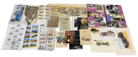 Automobilia related ephemera, to include a scrapbook containing various cuttings relating to cars, cigarette cards to include Players an album of Motor Cars Second Series, Wills cigarette cards, Safety First, etc. (1 tray)