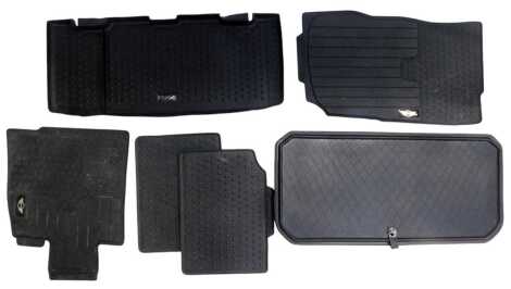 Various Mini Cooper S rubber car mats.