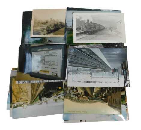 Railway related photographs, mainly Irish of locomotives, stations, engine yards, etc. (1 shelf)